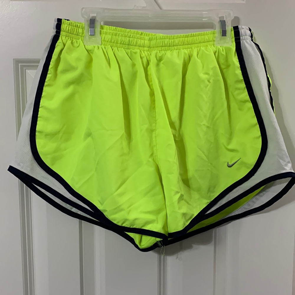 Neon yellow Nike tempo shorts